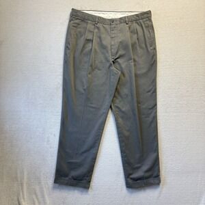 Brooks Brothers Pants Men Sz 40 X 32 Brown Elliot Advantage Chino Pleated Cuffed